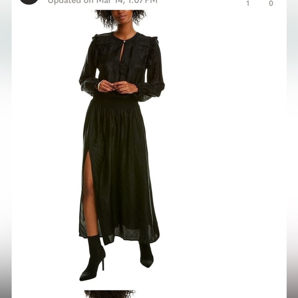 Zadig & Voltaire / Roar Jac Python Maxi Dress black silk kind sleeve XS - Picture 2 of 7